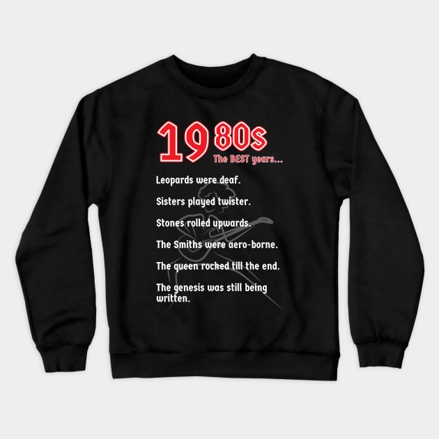 1980s Rock Music Crewneck Sweatshirt by dkdesigns27